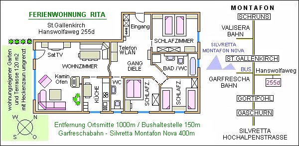 Plan der Ferienwohnung Rita Montafon